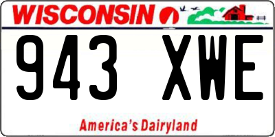 WI license plate 943XWE