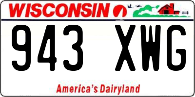 WI license plate 943XWG