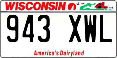 WI license plate 943XWL