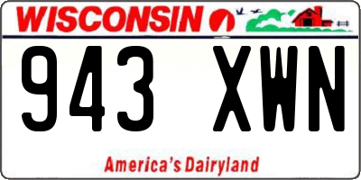 WI license plate 943XWN