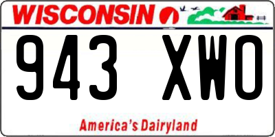 WI license plate 943XWO