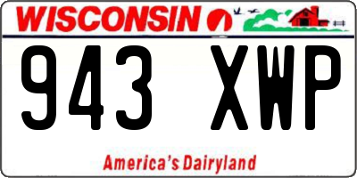 WI license plate 943XWP