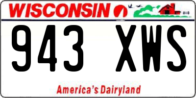 WI license plate 943XWS