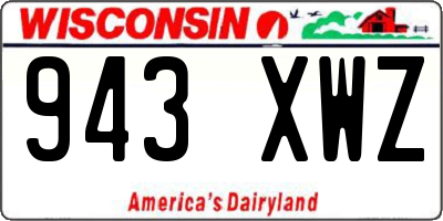 WI license plate 943XWZ