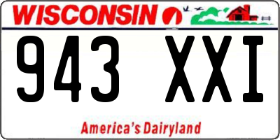 WI license plate 943XXI