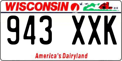 WI license plate 943XXK