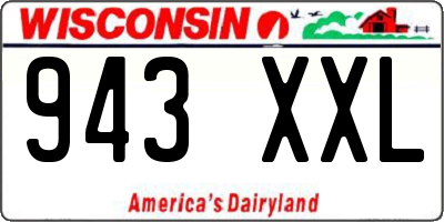 WI license plate 943XXL