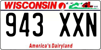 WI license plate 943XXN