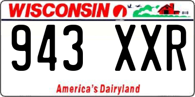 WI license plate 943XXR