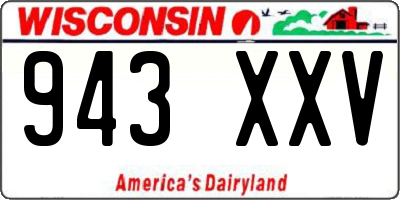 WI license plate 943XXV