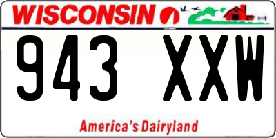 WI license plate 943XXW