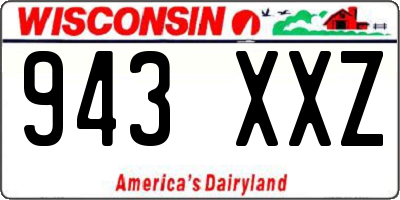 WI license plate 943XXZ