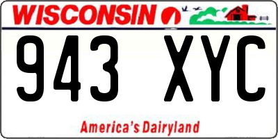 WI license plate 943XYC