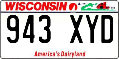 WI license plate 943XYD
