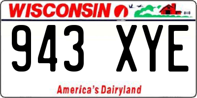 WI license plate 943XYE