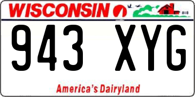 WI license plate 943XYG