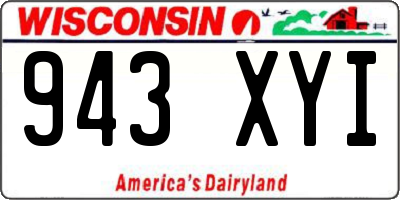 WI license plate 943XYI
