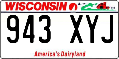 WI license plate 943XYJ