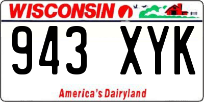 WI license plate 943XYK