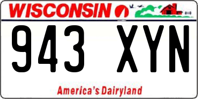 WI license plate 943XYN