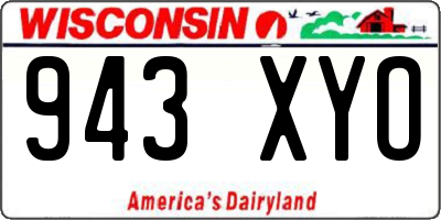 WI license plate 943XYO