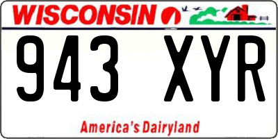 WI license plate 943XYR