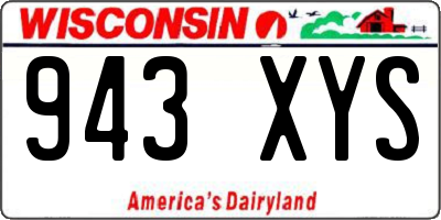 WI license plate 943XYS