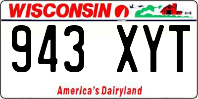 WI license plate 943XYT