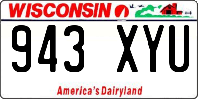 WI license plate 943XYU