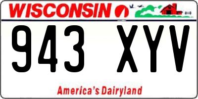 WI license plate 943XYV
