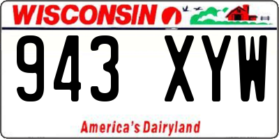 WI license plate 943XYW