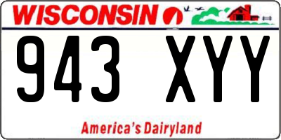 WI license plate 943XYY