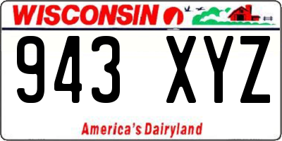 WI license plate 943XYZ