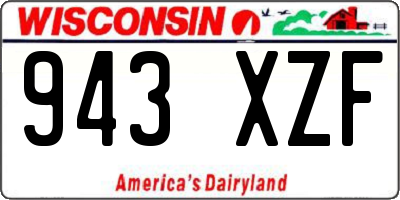 WI license plate 943XZF