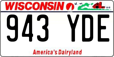 WI license plate 943YDE