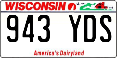 WI license plate 943YDS