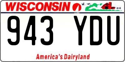 WI license plate 943YDU
