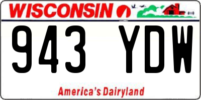 WI license plate 943YDW