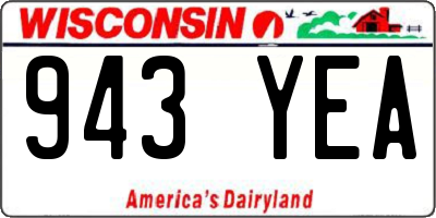 WI license plate 943YEA