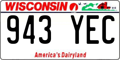 WI license plate 943YEC