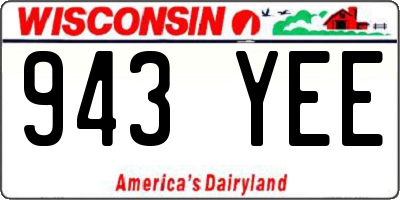 WI license plate 943YEE