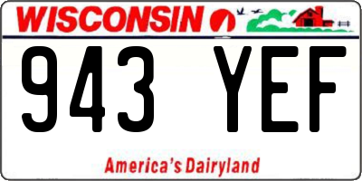 WI license plate 943YEF