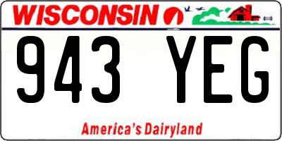 WI license plate 943YEG
