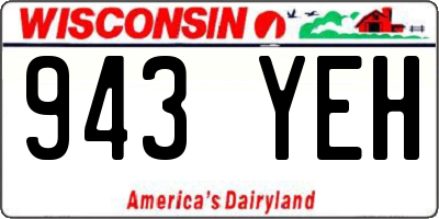 WI license plate 943YEH