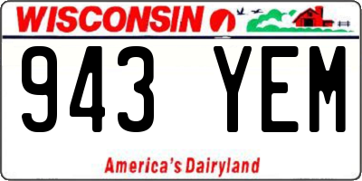 WI license plate 943YEM