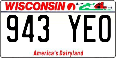 WI license plate 943YEO
