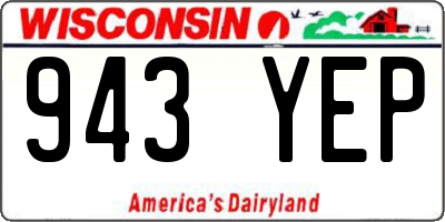 WI license plate 943YEP