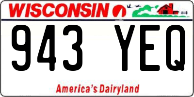 WI license plate 943YEQ