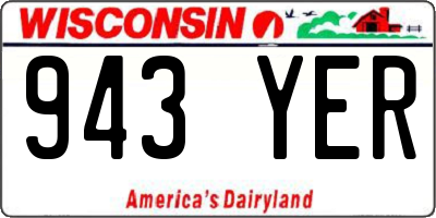 WI license plate 943YER