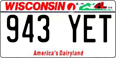 WI license plate 943YET